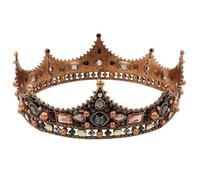 Abaodam Baroque Pearl Alloy Crown Rhinestone Bridal Headpiece Queen Wedding Tiara Hair Accessory for Bride and Bridesmaids