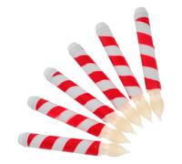 Abaodam Battery Candles Flameless Taper 6Pcs Warm White Flickering Light with Printed Stripes for Event and Indoor Use