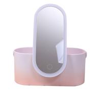 Abaodam Battery LED Light Mirror Abs Box Makeup Tools Holder Stylish Delicate Design Convenient for Makeup for Female Friends and Wife Vanity Use