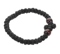 Abaodam Bead to Beads Thread Wood Feel with for Comfortable Black, Rope Handmade and Bracelet 10mm Resistant Fading, Woven String Prayer Accessory Men Women for Daily Wear
