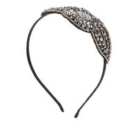 Abaodam Beaded Rhinestone Headband Ethnic Style Handmade Retro Hair Accessory No Head Ache Portable for Women Club and School