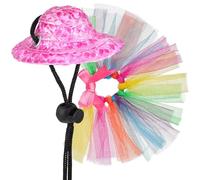 Abaodam Bearded Dragon Costume Set with Lizard Witch Hat and Tutu Skirt, Small Pet Costume Accessories for Reptiles and Lizards, Halloween Dress-Up Outfit