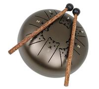 Abaodam Beginner Steel Tongue Drum 5.5 Inch with Steel-titanium Alloy and Wood, Useful Percussion Instrument Not Easy to Break or Deform, for Meditation and Performance