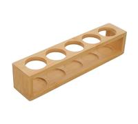 Abaodam Beige Bamboo Essential Oil Storage Case with Shock-proof 5 Holes Structure, Decorative Wall Mounted Bottle Holder for Organizing Essential Oil Containers