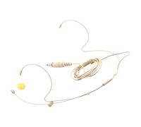 Abaodam Beige Headworn Microphone with Concealed Microphone and Sound Quality, 3.5mm Single Earhook Headset for Speaking Engagements and Singing, Lightweight Copper and Pvc Material