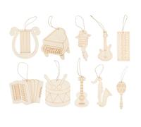 Abaodam Beige Unfinished Wood Cutouts for DIY Musical Instrument Crafts, Practical and Recyclable Wooden Pieces, Mixed Style Shapes Suitable for Window and Garden Decorations