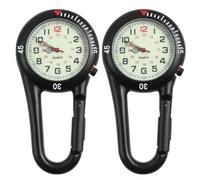 Abaodam Belt Fob Watch Clip-on Quartz Watch Set 2pcs with Glow in the Dark Feature, Stainless Steel Material Designed for Mountaineering