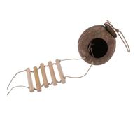 Abaodam Bird Nest House Birdhouse for Parrot Nesting with Ladder Natural Coconut Shell Wooden Playground and Resting Place for Birds and Parrots