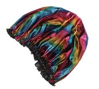 Abaodam Black Elastic Polyester Night Sleeping Cap with Sweat Absorption for Daily Clothing and Bathing Suitable and Cancer Patients