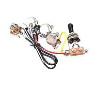 Abaodam Black Hat Rocker Switch A500k B500k Potentiometers Prewired Harness for Guitar Wiring Includes Standard Plug and Guitar Line Metal Construction