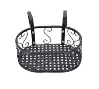 Abaodam Black Iron Railing Flower Holder Hanging Plant Pot Rack Decorative Ironwork Rack for Balcony Garden Indoor Outdoor Use