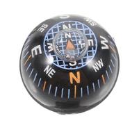 Abaodam Black Plastic Mini Round Compass Ball for Car Dashboard, Small Automotive Compass for Hiking, Camping, and Outdoor Navigation, Portable Windshield Mountable Guide Sphere