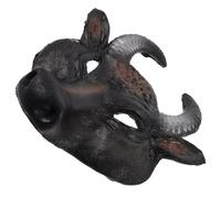 Abaodam Black Pu Bull Mask for Halloween Parties, Half Face Costume Accessory with High Reliability and Not Easy to Deform Material, for Masquerade and Dress-up Occasions