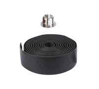 Abaodam Black Pu Leather Bike Handlebar Tape Wrap with Adhesive Backing and Shock-absorbent Eva + Pu Material for Mountain Bike Cycling the Rain, Includes Handlebar End Plugs