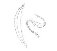 Abaodam Bling Rhinestone Shoe Lace Charms Multi-layered Chain Accessories for Women Sneakers Stylish Western Jewelry Decorative Footwear Accent