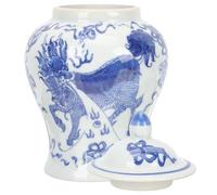 Abaodam Blue and White Porcelain Tea Jar Candy Jar Ceramic Storage Canister with Airtight Seal Moisture Protection Classic Chinese Style Multi-functional Decorative Container for Office