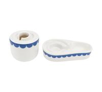 Abaodam Blue Ceramic Rabbit Water Bowl with Leak-proof and No Smell Features, Creative Pet Portable Bowl for Rabbit Water Needs and Small Animal Feeding