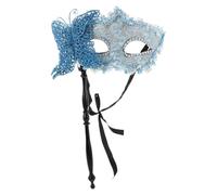Abaodam Blue Handheld Dragon with Stick for Halloween Season | Plastic and Fabric Build, Decorative Butterfly Style, Comfortable All-night Wear, Reusable for Masquerade Dances