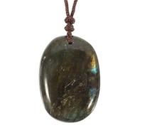 Abaodam Blue Moonstone Pendant Natural Crystal Necklace Delicate Stone Hanging Charm Crystal Stone Home Decor DIY Pendant Accessory Random Color