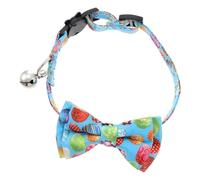 Abaodam Blue Polyester Cat Bow Tie Collar for Kitten, Wear-resistant and Comfortable All-day Wear, Stylish Cartoon Pattern Design, for Photo Prop and Parties