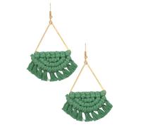 Abaodam Bohemian Fan Shaped Earrings for Women Lightweight Woven Cloth Drop Earrings Stylish Ear Accessories for Beach Vacations and Occasions You Want to Be More Charming