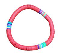 Abaodam Bohemian Polymer Clay Couple Bracelet Red Hand Rope Elastic Bangles for Women and Men Simple Matching Jewelry