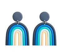 Abaodam Bohemian Rainbow Polymer Clay Earrings for Women Geometric U-Shaped Soft Clay Dangle Earrings Jewelry Suitable for Daily Wear