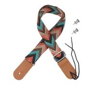 Abaodam Bohemian Style Ukulele Shoulder Strap, Adjustable Nylon Guitar Instrument Strap with Leather Ends, Strong Tight Stitching, for Left Handed Ukulele Adult Players