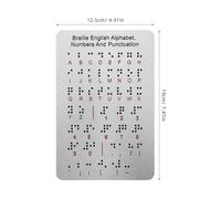 Abaodam Braille Alphabet Board with Punctuation and Raised Dots Sturdy Stainless Steel Braille Education Supplies for Blind and Beginners