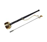 Abaodam Brass Bell Chime Buddhist Hand Percussion Instrument Qing Yin with Practical and Easy to Carry Design Golden and Black for Temple and Company Use for Meditation and Ritual