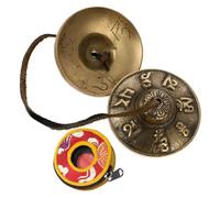 Abaodam Brass Bell Handmade Tibetan Cymbals Bell Percussion Instrument Small for Yoga Meditation Relax Deep Resonance