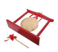Abaodam Brass Copper Gong with Wooden Stand and Beater Traditional Chinese Prosperity Gong Drum for Year Celebrations Feng Shui Luck Blessing Instrument for Housewarming and Business