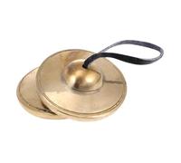 Abaodam Brass Cymbal Bell for Religious Ceremony, Practical Tibetan Meditation Yoga Bell with Golden Finish, Simple Traditional Style Musical Instrument for Spiritual Practice
