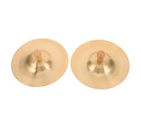Abaodam Brass Finger Cymbals with Wood Knobs for Copper Percussion Instruments for Belly Dance Accessories Educational Handheld Mini Cymbals for Rhythm Training and Party Performance