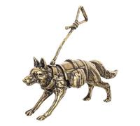 Abaodam Brass German Shepherd Dog Figurine, Small Miniature Brass Ornament for Office Tabletop, Artistic Detailing, Decorative Animal Statue