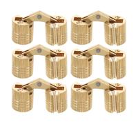 Abaodam Brass Invisible Barrel Hinges with Space Optimization and Effortless Maintenance 6pcs 180 Degree Folding Concealed Hinges for Wooden Furniture and Kitchen Cabinets for DIY Hand