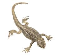 Abaodam Brass Lizard Statue Small Animal Figurine Retro Brass Animal Ornament Realistic Tabletop Decoration for Home Office Garden Display