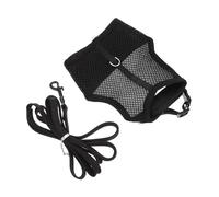 Abaodam Breathable Mesh Cloth Bunny Harness Leash Set for Rabbit and Bunny, Encourages Healthy Exercise, Suitable for Everyday Walk and Taking Pictures, Black Harness with Sewing Design