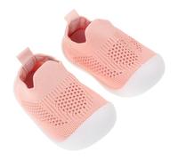 Abaodam Breathable Mesh First Walking Shoes with Anti-Collision Toe and Soft Sole Lightweight Trainer Sneakers for Indoor Summer Use Comfortable Fit for Learning to Walk Pink