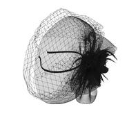 Abaodam Bridal Headpiece Mesh Headband Bride Headdress Beautiful Net Yarn Fascinator Hat with Plume Flower Stays on Firmly Skin Friendly for Wedding and Photo Shoots
