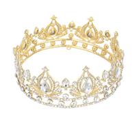 Abaodam Bridal Rhinestone Queen Crown Tiara Headband for Women - Alloy Gold Hair Accessory for Wedding, Prom, Birthday Party, and ’ Princess Costume
