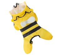 Abaodam Bright Bee-shaped Dog Raincoat Xl for Medium Small Dogs, Waterproof Pet Poncho Slicker with Hood, Puppy Rain Gear for Outdoor Walking and Rainy Weather