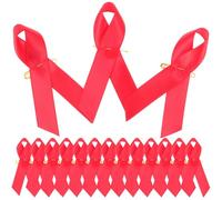Abaodam Brooches Polyester with Delicate Design and Unique Style 50pcs Portable Fundraising Ribbons Pin Red for Awareness and Treatment Support