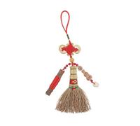Abaodam Broom Pendant for Crib Mini Feng Shui Broom Charm Newborn Bedside Amulet Vintage Chinese Style Feng Shui Protection Accessory