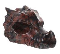 Abaodam Brown Crystal Dragon Skull Figurine Home Decor Accent with Elegant Design and Unique Shining Ornament, for Meditation Or Office Desk Decoration