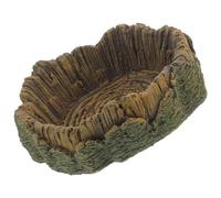 Abaodam Brown Resin Reptile Water Feeder Bowl with Large Capacity for Drinking Water Supply, Suitable for Turtles, Lizards, Spiders in Terrariums and Reptile Tanks