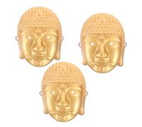 Abaodam Buddha Head Mask 3pcs Set Golden Full Face for Cosplay Festival Halloween Party Costume Accessory