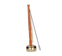 Abaodam Buddha Yin Qing Copper Bell Buddhist Musical Instrument with Portable Design for Meditation and Ritual Use, Traditional Hand Percussion Temple Supply, Creative Copper Material,