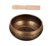 Abaodam Buddhist Bowl Singing Bowl and Wooden Stick for Meditation Tibetan Singing Manual Tapping Yoga Sound Portable Meditation Accessories