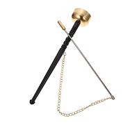 Abaodam Buddhist Copper Yin Qing Hand Bell for Ceremony with Wood Handle, Comfortable to Hold and Produces Loud Heavy Sound, for Temple Rituals and Meditation